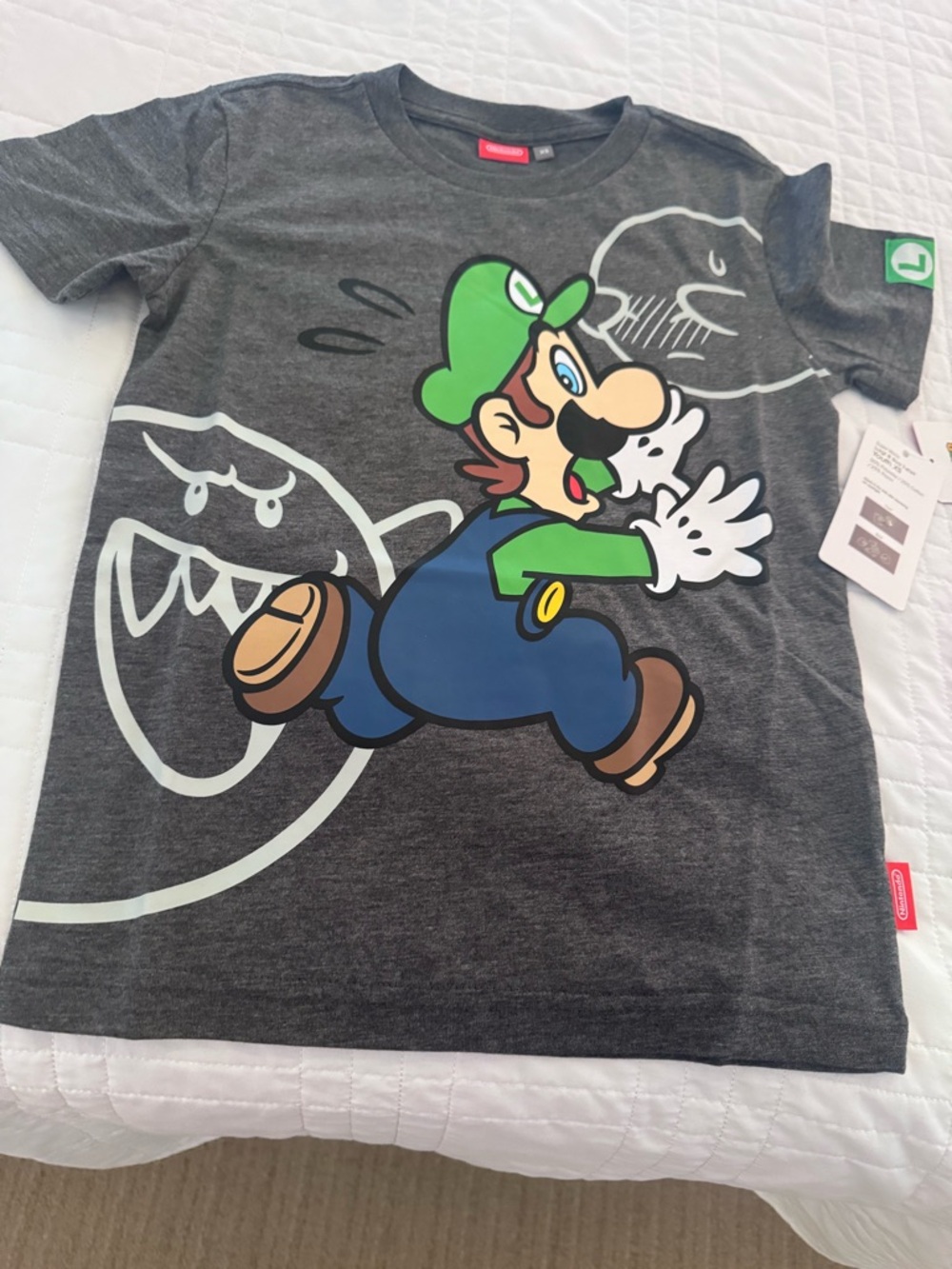 Nintendo Kids Luigi Graphic Tee - Charcoal, Green, Blue